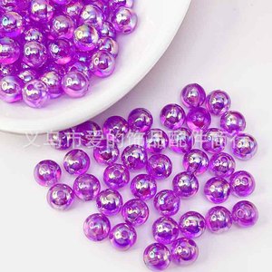 Acrylic Round <b>Beads</b> 12mm Transparent Ab Color Iridescent For Jewelry Making Bulk Loose <b>Beads</b> - Product Image 2