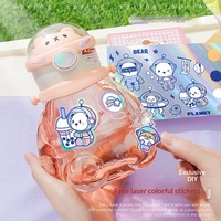 Gourde à paille pour enfants, unisexe, design créatif, grande capacité, mignonne, portable, pour étudiants, avec bandoulière