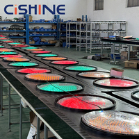 Semáforo LED Integrado para Peatones con Pantalla Completa Cishine, con Temporizador de Cuenta Regresiva, 200 mm, 300 mm, 400 mm, Semáforo Solar