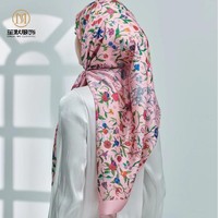 Nouvelle conception imprimé Satin soie Laser Hijab Satin carré savane 110cm Floral Bawal malaisie châle brillant écharpe pour les femmes musulmanes