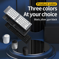 Juego de Teclado y Ratón Inalámbrico USB Mini Plegable Portátil OEM 2027, Recargable, Ultra Delgado, para Viajes, Negocios, Tablet, iPad, Mini PC