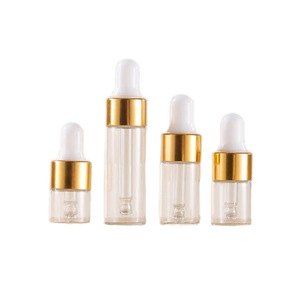 Frasco <span class=keywords><strong>de</strong></span> <span class=keywords><strong>vidrio</strong></span> cosmético portátil con gotero color oro rosa <span class=keywords><strong>de</strong></span> 3ml 5ml, botella recargable para aceites esenciales y líquidos, para viajes y muestras. - Product Image 1