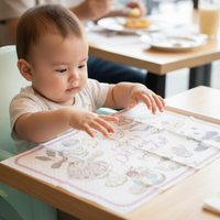 Tapis de table pour bébés et enfants, tapis de table autocollants, jetables, imperméables, portables