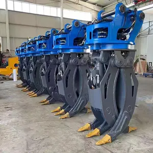 360 Degree Rotating Excavator Hydraulic Log Grapple Stone Grab