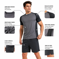 Ensemble d'entraînement personnalisé pour hommes, t-shirt et short de sport à séchage rapide, vêtements de sport pour la course à pied et la salle de sport