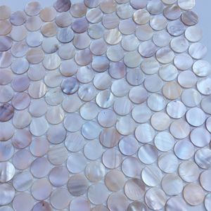 Azulejos de mosaico de concha redonda para baño, azulejos de mosaico de colores iridiscentes con chip circular para madre de perla - Product Image 2