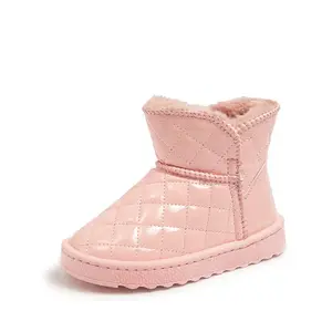 Precio de fábrica Nuevo diseño Moda alta calidad impermeable color puro nieve botas cálidas para niñas niños bebés niños