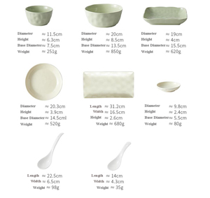 Service de vaisselle en céramique de forme organique, bord ondulé irrégulier, assiettes et bols en porcelaine vert sauge pour la maison, l'hôtel et le restaurant - Product Image 6