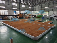Plateforme flottante gonflable Île aquatique pour la natation Dock pour jet ski Matériel vinyle Capacité supérieure à 500 kg