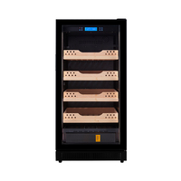 Humidor et réfrigérateur à cigares électrique autonome en acier inoxydable pour 800 cigares avec refroidissement à zone unique et panneau de commande supérieur
