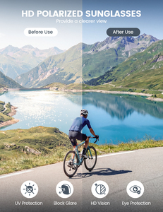 แว่นตาปั่นจักรยาน Lamicall BCPE07 จากโรงงานโดยตรง มุมมองกว้าง เลนส์ทรงกลม แว่นกันแดดโพลาไรซ์สำหรับปั่นจักรยานเสือภูเขา กิจกรรมกลางแจ้ง - Product Image 3