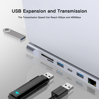 Station d'accueil USB C pour ordinateur portable en aluminium 12 en 1, double VGA, triple écran, hub USB C multifonctionnel, adaptateur Ethernet Gigabit