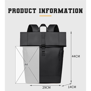 Custom Men's Fashionable Rolltop <b>Laptop</b> <b>Backpack</b> Waterproof Anti-theft Cover Business Leisure <b>Backpack</b> - Product Image 3