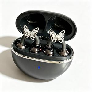 หูฟังไร้สายแบบหนีบหู Butterfly Diamond Charm พร้อมระบบตัดเสียงรบกวน ENC เสียงสเตอริโอ HiFi ดีไซน์เก๋สำหรับใส่ทุกวัน - Product Image 1