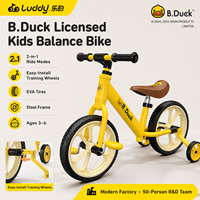 Vélo d'équilibre 2-en-1 Luddy Wholesale OEM B.Duck pour enfants, cadre en acier, vélo d'apprentissage pour tout-petits, pédales amovibles, roues en EVA, âge 3-6 ans