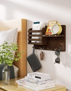 <span class=keywords><strong>Porte</strong></span>-clés en bois mural avec aimant suspendu <span class=keywords><strong>porte</strong></span>-courrier en bois avec crochets à clé en bois organisateur de cintre à clé mural - Product Image 4