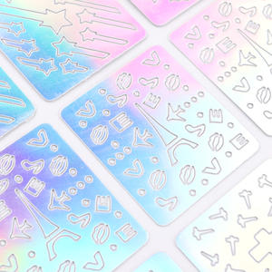 TSZS – autocollants pour ongles, 24 motifs, Design, Laser, réutilisable, bricolage, creux, Nail Art, décalcomanies, vinyles holographiques, pochoirs, ensemble d'autocollants - Product Image 4