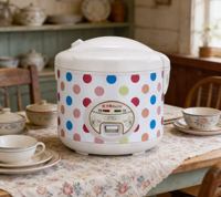 Autocuiseur Électrique Automatique de Luxe avec Minuteur Numérique, Pot Intérieur en Fer Antiadhésif 1,8 L, Tasse à Mesurer, Coffret Cadeau, Usage Domestique