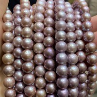 Perles d'eau douce naturelles rondes 2A de qualité supérieure, blanches/rose/violettes, 400 mm, avec des bosses, qualité Edison, en gros