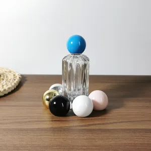 Kustom plastik unik bentuk bola bulat botol parfum mudah Crimp Capping parfum topi