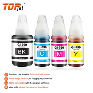 Topjet GI790 Ink GI 790 Compatible Premium Color Water Based Bottle Refill Bulk Inkjet Ink GI-790 For Canon PIXMA G1000 G4010