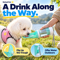 Bouteille d'eau portable multifonctionnelle pour chien avec logo personnalisé, 300 ml, 100 g, récipient de rangement pour nourriture, bol pliable en PP pour les promenades en plein air et les voyages