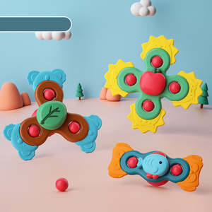 Anneau de dentition rotatif pour <span class=keywords><strong>bébé</strong></span>, plateau tournant de bain en silicone, ensemble de jouets d'exercice pour les dents, <span class=keywords><strong>jeu</strong></span> de succion classique rotatif - Product Image 4