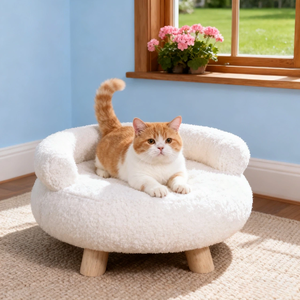 Teddy Velvet <span class=keywords><strong>Mini</strong></span> Cat Bed Plush Cute Pet Bed Venta al por mayor Sofá para mascotas Sofá personalizado para mascotas Cama antibacteriana para perros - Product Image 1