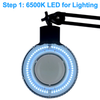 UV LED 6500K LED 2 in 1Illuminated Lamp with Glass Magnifier Arm Foldable Jewelry PCB Electronics Inspection Magnifying Lamp