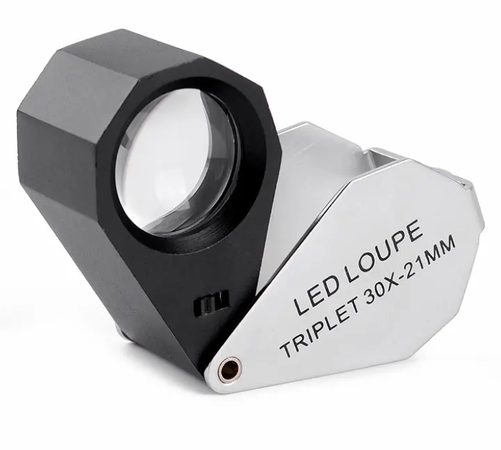 Kính Lúp Ống Kính 7801, 21Mm, Kính Lúp 10x Dành Cho Thợ Kim Hoàn Có Đèn LED