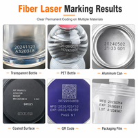 20W 30W 50W 100W Fiber Lazer Markalama Makinesi 1064nm 12000mm/s Metal Plastik Şişeler Kutular QR Tarih Parti Kodları için Hızlı Kodlama
