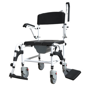 Silla de inodoro cómoda para <span class=keywords><strong>personas</strong></span> mayores, productos para el cuidado del hogar, fácil de llevar, para interiores, con ruedas - Product Image 3