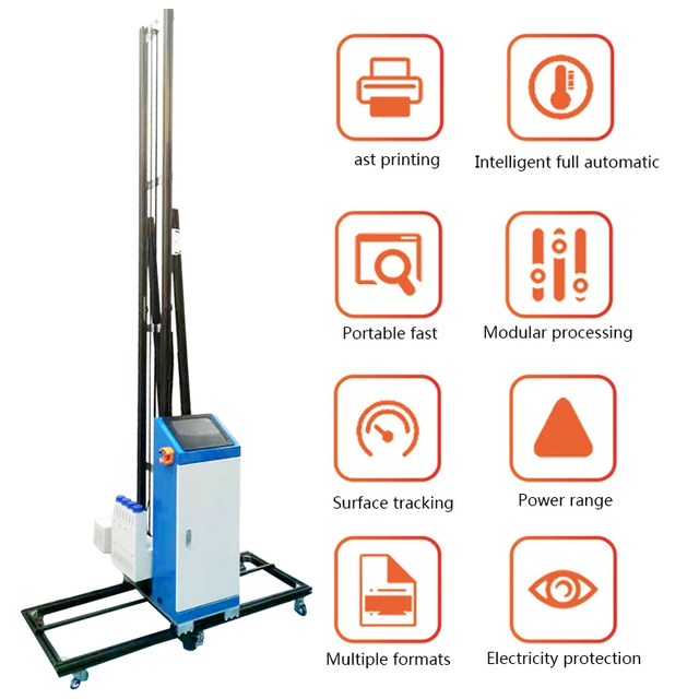 Directly Print 3D Wall Printing Machine Vertical HD Wall Printer with Rail and Wheel for Background Wall Art Working