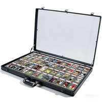 Grande vitrine de présentation de cartes de collection de 36 pouces avec plateau plat en verre acrylique transparent, cadre en aluminium robuste, étui de protection pour cartes gradées OEM