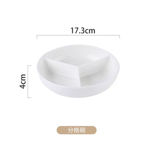 <span class=keywords><strong>Plato</strong></span> de Cerámica Blanco Moderno con <span class=keywords><strong>3</strong></span> Compartimentos para Control de Porciones, para Restaurante, Hotel y Uso Doméstico, Marca mcdou - Product Image 6