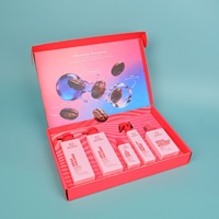 Boîte cadeau en papier rouge imprimée sur mesure, boîte d'emballage cosmétique en papier ondulé écologique avec logo