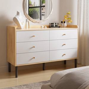 Nordic Simple Big Melamine Nightstand Golden <strong>Thin</strong> 6 Tier Bedroom Assembly <strong>Chest</strong> <strong>of</strong> <strong>Drawer</strong> for Kid With Black Stainless Steel Leg - Product Image 1