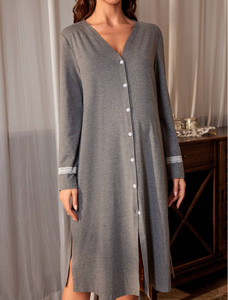 Abiti premaman donna incinta maternità monopetto manica lunga camicia <span class=keywords><strong>da</strong></span> <span class=keywords><strong>notte</strong></span> <span class=keywords><strong>per</strong></span> pigiama madre - Product Image 6