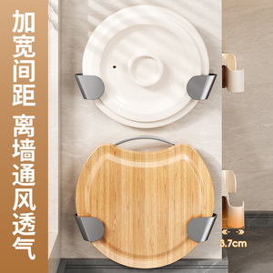 ชั้นวางฝาหม้อติดผนังทรงสี่เหลี่ยมผืนผ้า ดีไซน์มินิมอล วัสดุ PP ทำความสะอาดง่าย สำหรับจัดเก็บในครัว - Product Image 4