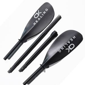 Pala de Kayak Plegable de Fibra de Carbono de 4 Secciones, Portátil, Negra, 210-220 cm, Ligera, para Lagos y Ríos - Product Image 1