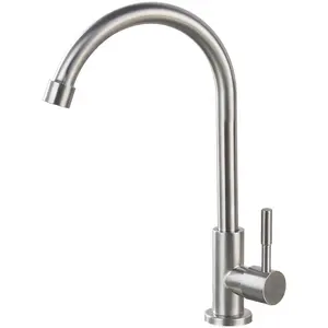 Durable Kitchen Faucet 304 Stainless Steel Brushed Hot and Cold Mixed Faucet