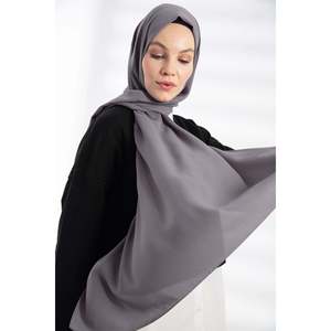 Chal de Crepé Color Antracita, Chifón Transpirable para Mujer, Bufanda Estilo Medio Oriente - Product Image 4