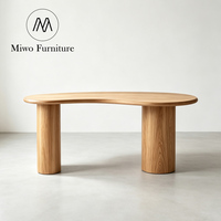 Bureau contemporain pour l'apprentissage à domicile, table de direction moderne, bureau d'ordinateur, table de réception ovale en bois noir pour le jeu et l'écriture