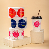 Autocollant d'emballage cercle avec logo de marque personnalisé impression d'étiquettes rondes alimentaires en vinyle auto-adhésif autocollants en rouleau de papier étanche