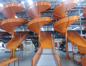 Truelisort Nieuwe RVS Verstelbare Spirale Zwaartekrachtbaan Transportband Handvat Gemakkelijk Multifunctioneel voor Postsortering Retail - Product Image 2