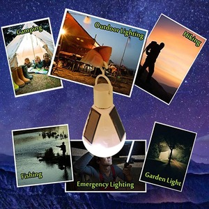 หลอดไฟ LED E27 ไฟเต็นท์แคมป์ปิ้งไฟฉายแบบชาร์จไฟได้โคมไฟพลังงานแสงอาทิตย์เครื่องชาร์จพลังงานแสงอาทิตย์โคมไฟแบบพกพากันน้ำกลางแจ้ง - Product Image 6