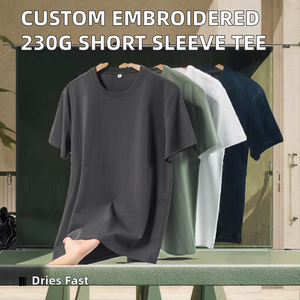 T-shirts personnalisés sportifs en polyester/coton à manches courtes, col rond, sans impression - Product Image 2