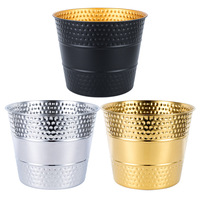 Seau à boissons cylindrique en acier inoxydable, style vintage rétro de luxe léger, pour spiritueux, bac à glace, grand format, pour extérieur