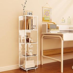 Fabricación de fábrica Ventas al por mayor Unidad de estantería acrílica de 4 niveles transparente moderna Almacenamiento abierto - Product Image 1