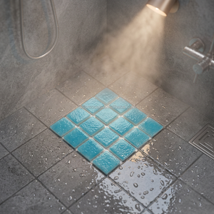 Mosaico de vidrio de fusión caliente para piscina, mosaico cuadrado de cuerpo completo de 25x25mm, color verde - Product Image 5